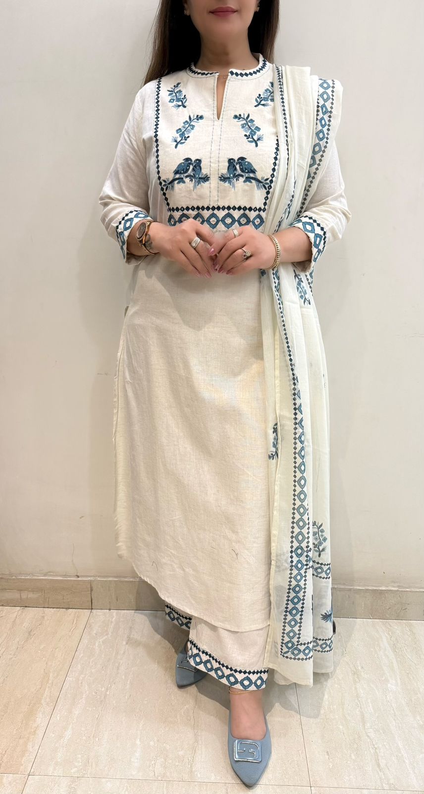 SDC-4727 Soft Jute Cotton 3 Piece Kurti Set