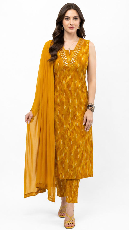 SDC-4822. Rayon 3 Piece Kurti Set
