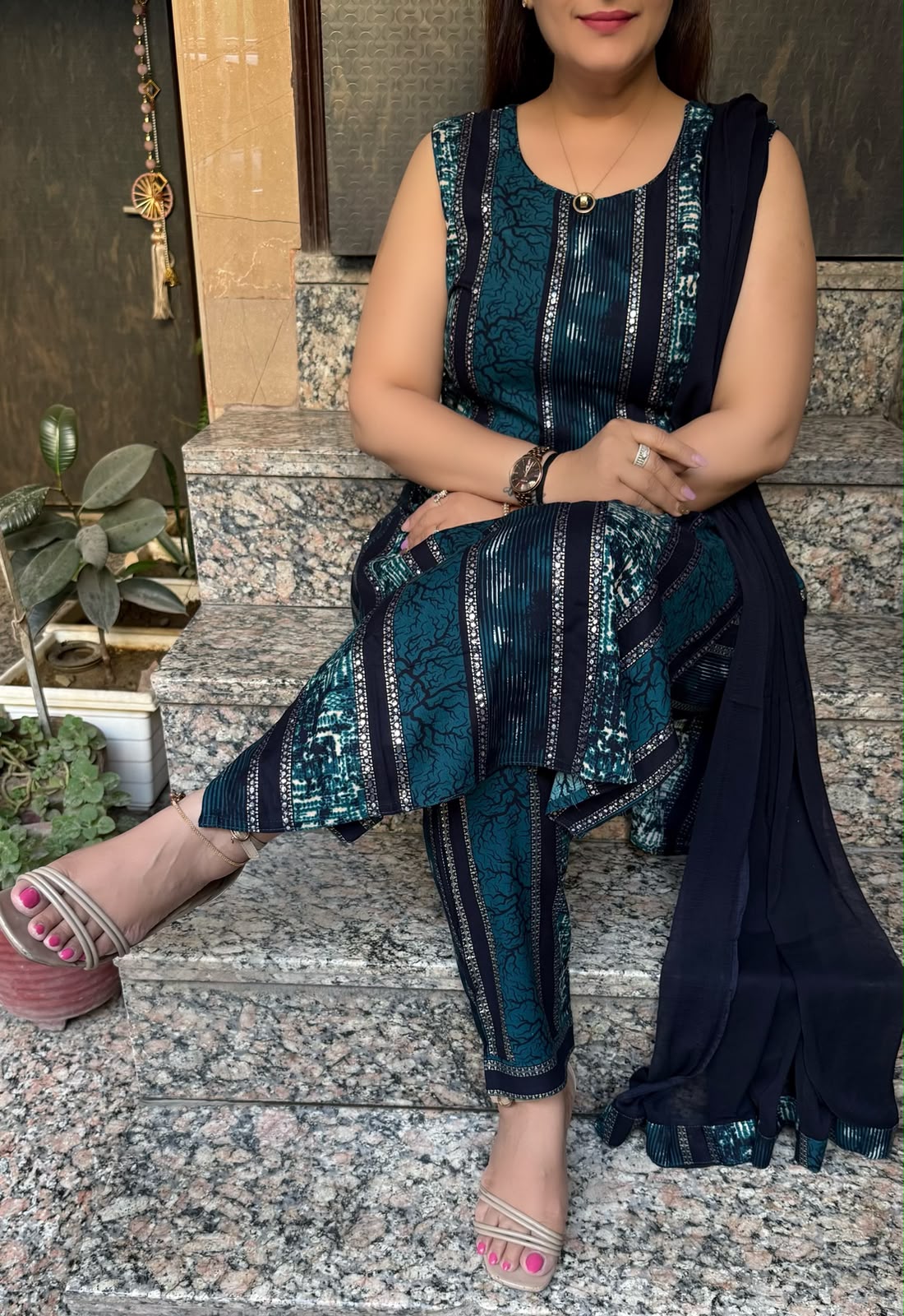 SDC-4856. Rayon 3 Piece Kurti Set