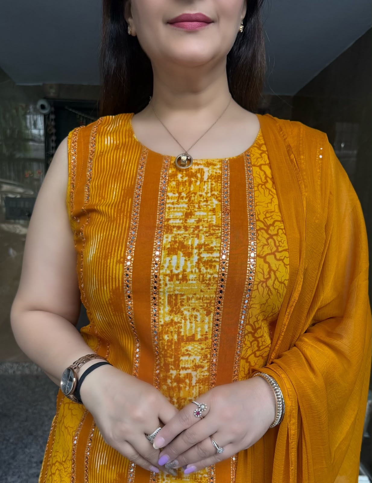SDC-4858. Rayon 3 Piece Kurti Set