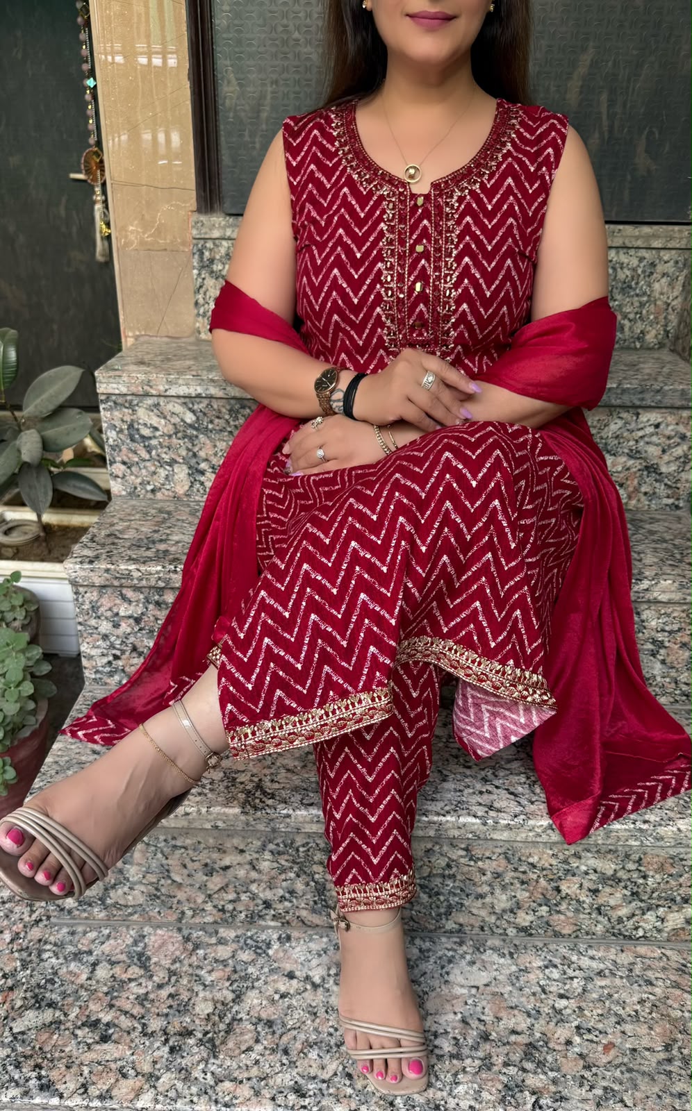 SDC-4864. Rayon 3 Piece Kurti Set