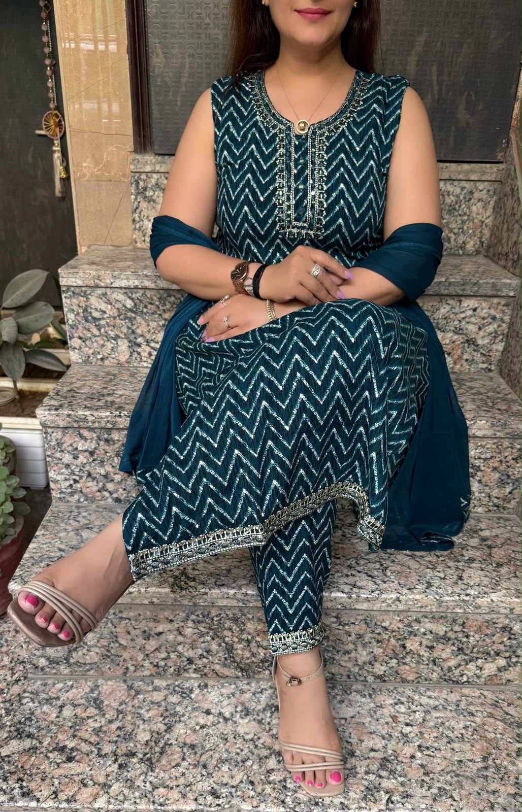 SDC-4867. Rayon 3 Piece Kurti Set