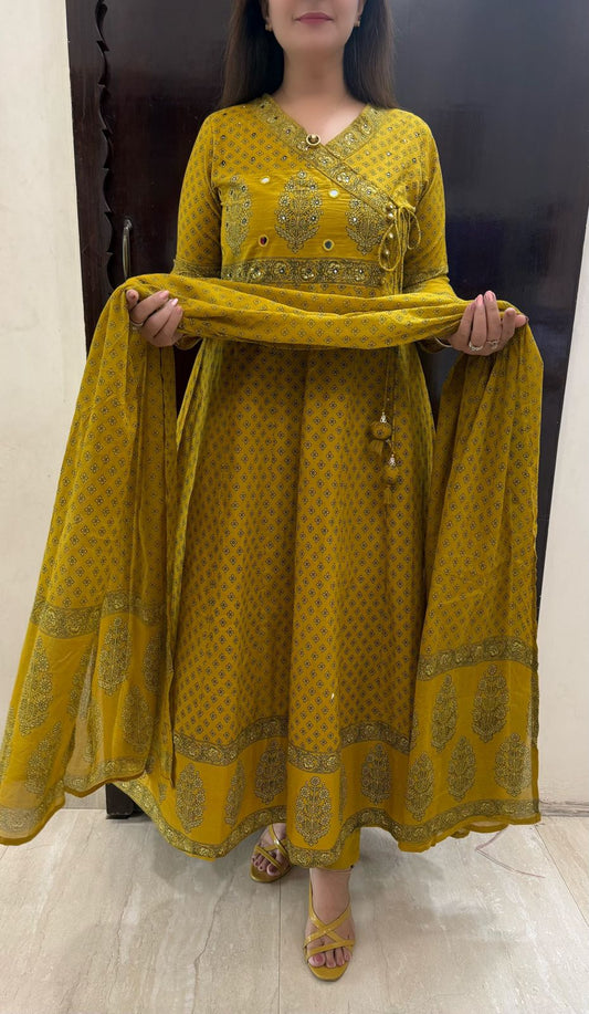 SDC-4795. Pure Cotton 3 Piece Anarkali Set