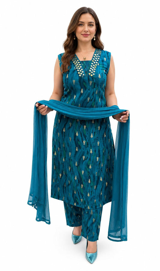 SDC-4821. Rayon 3 Piece Kurti Set
