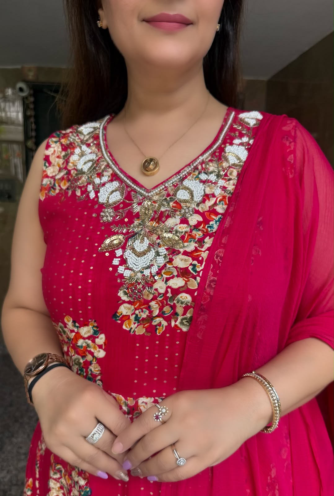 SDC-4841. Rayon 3 Piece Kurti Set