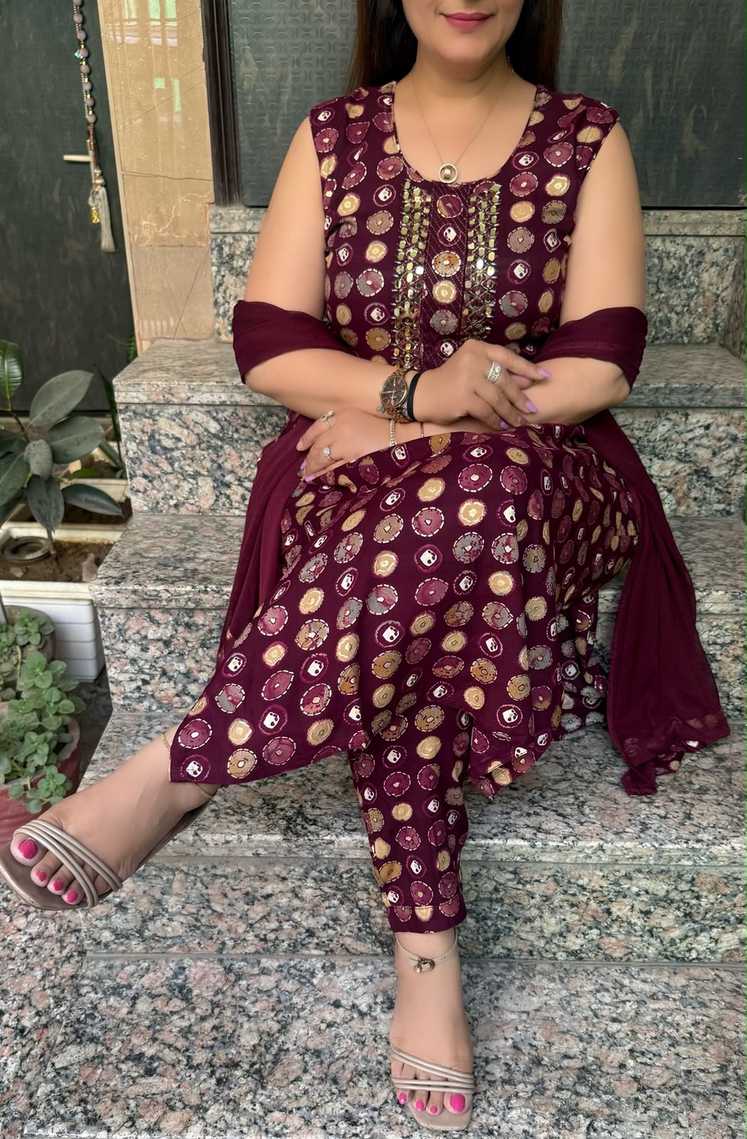 SDC-4851. Rayon 3 Piece Kurti Set