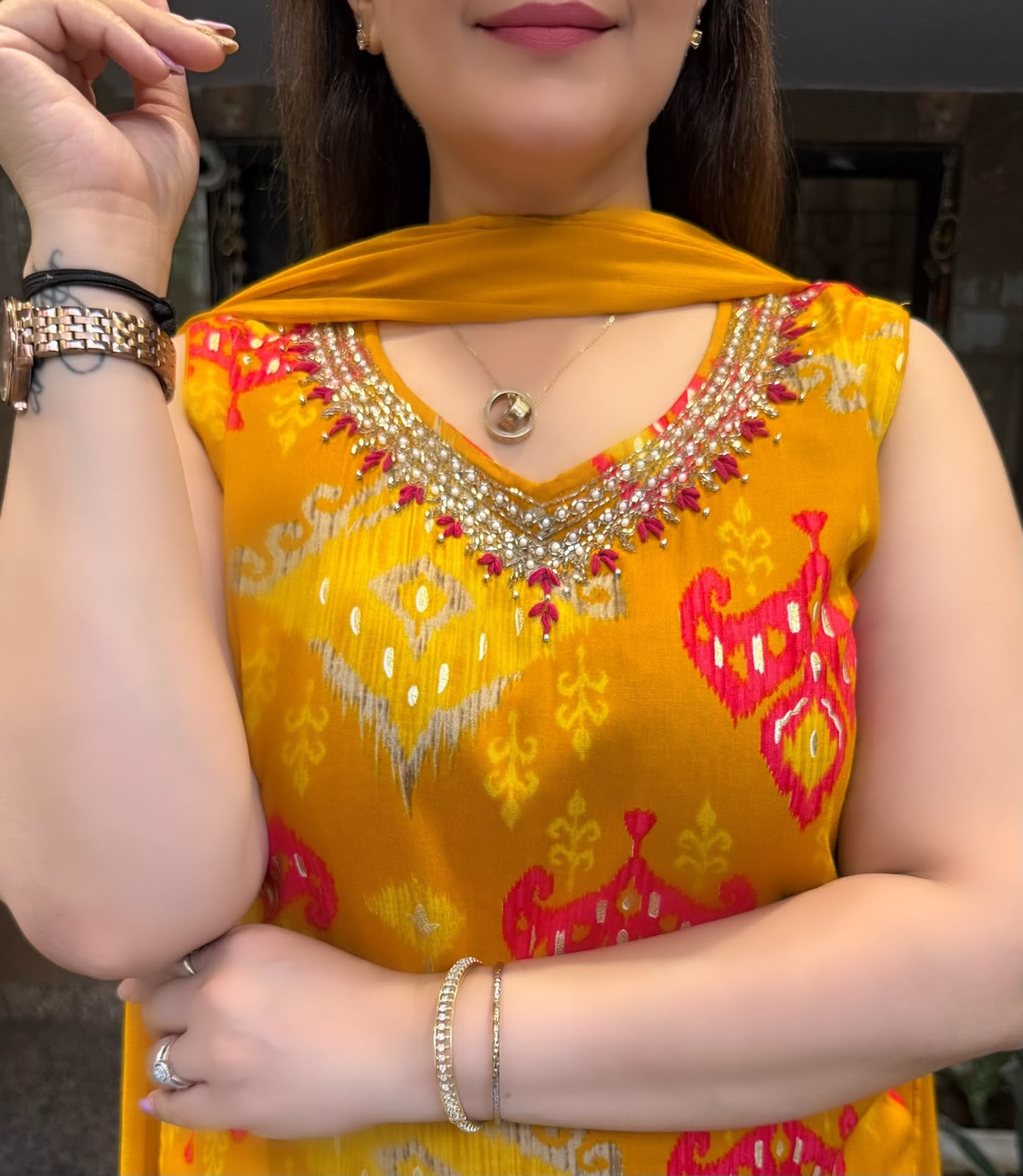 SDC-4861. Rayon 3 Piece Kurti Set