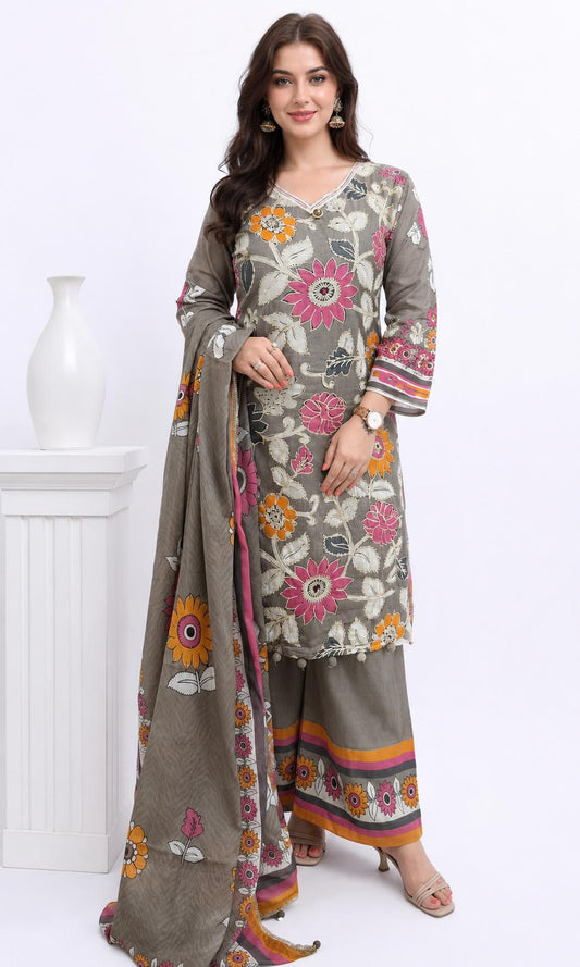 SDC-4879. Cotton 3 Piece Lining Kurti Set