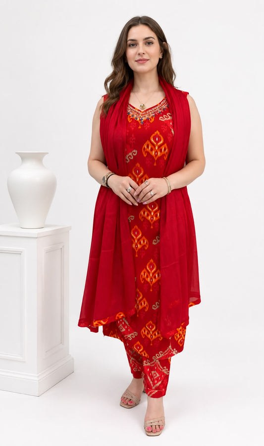 SDC-4859. Rayon 3 Piece Kurti Set