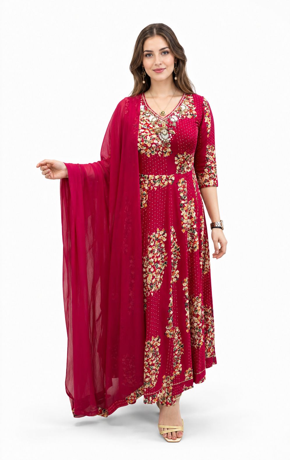 SDC-4841. Rayon 3 Piece Kurti Set