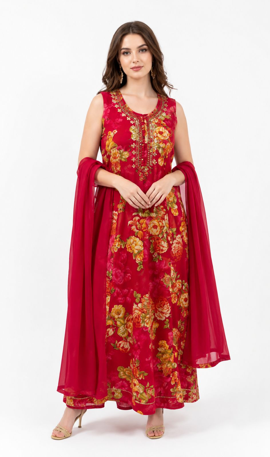 SDC-4837. Rayon 3 Piece Kurti set