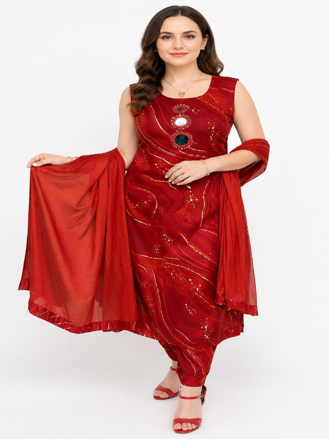 SDC-4788. Rayon 3 Piece Kurti Set