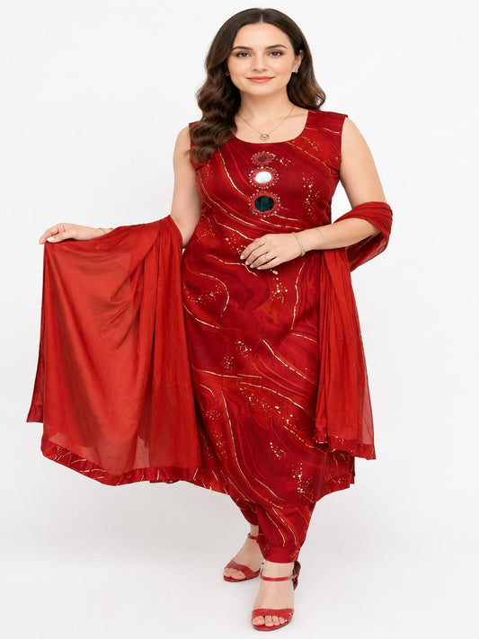 SDC-4788. Rayon 3 Piece Kurti Set