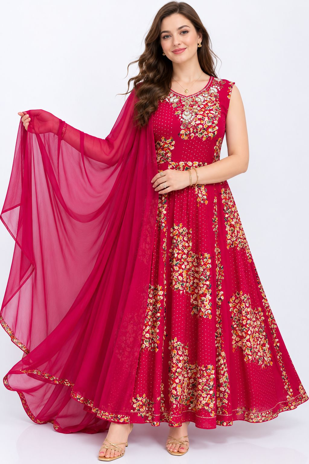 SDC-4841. Rayon 3 Piece Kurti Set