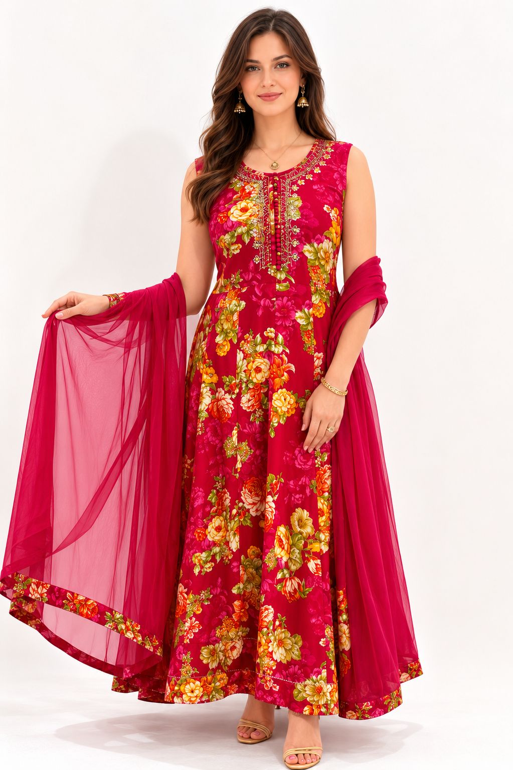SDC-4837. Rayon 3 Piece Kurti set