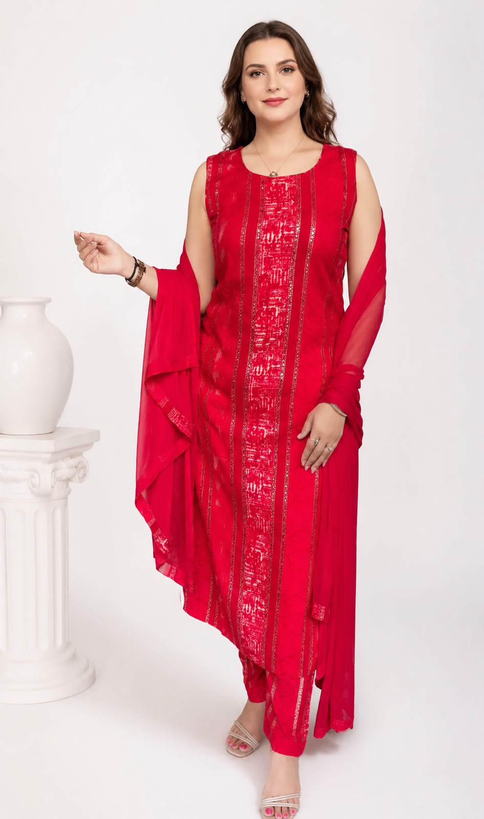 SDC-4857. Rayon 3 Piece Kurti Set