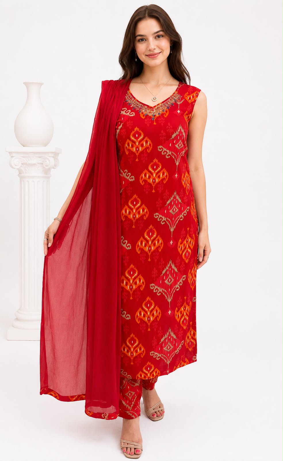 SDC-4859. Rayon 3 Piece Kurti Set