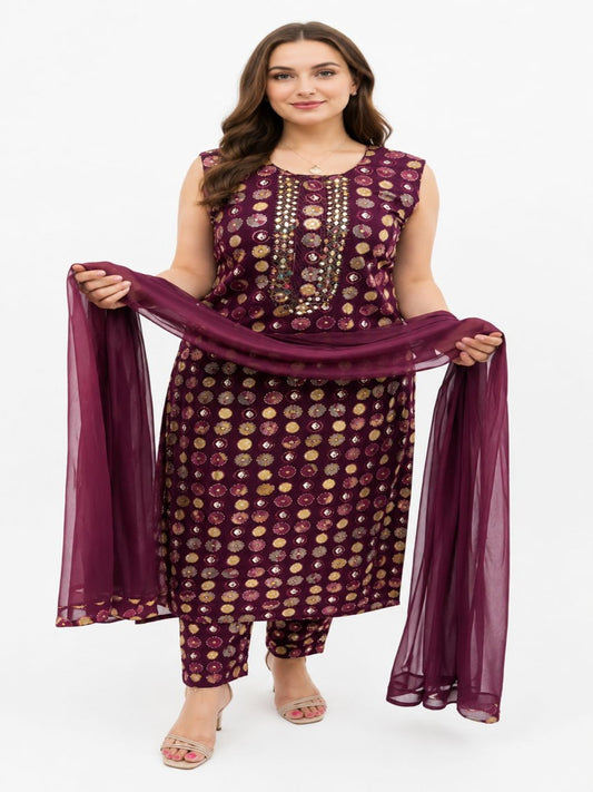 SDC-4851. Rayon 3 Piece Kurti Set