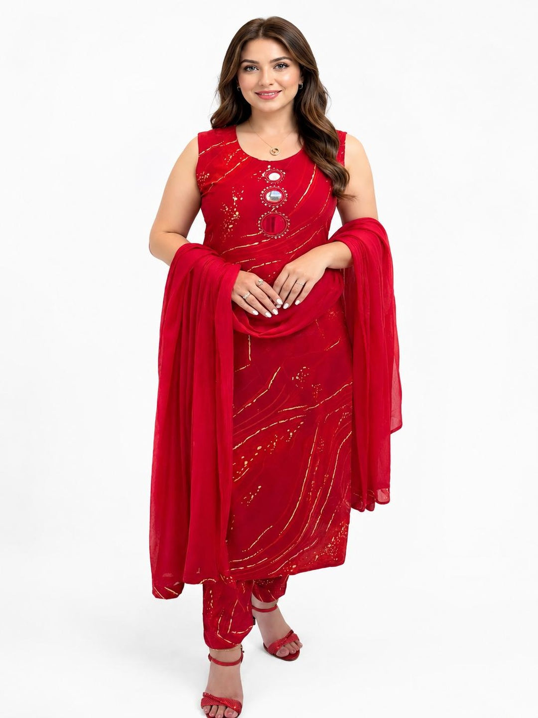 SDC-4790. Rayon 3 Piece kurti Set