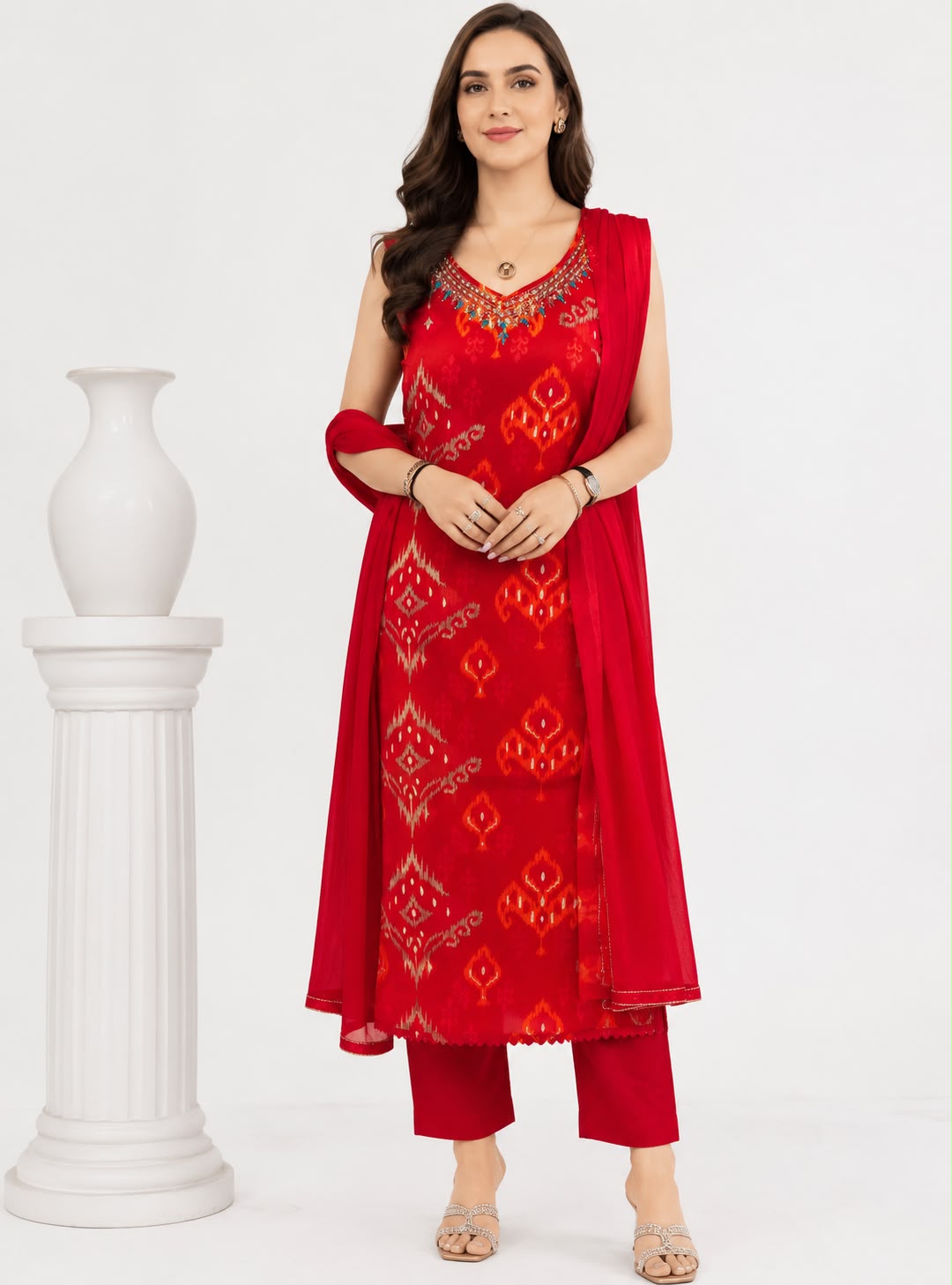SDC-4859. Rayon 3 Piece Kurti Set