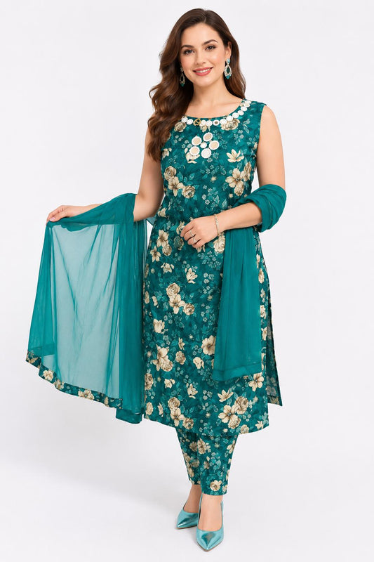 SDC-4823. Rayon 3 Piece Kurti Set