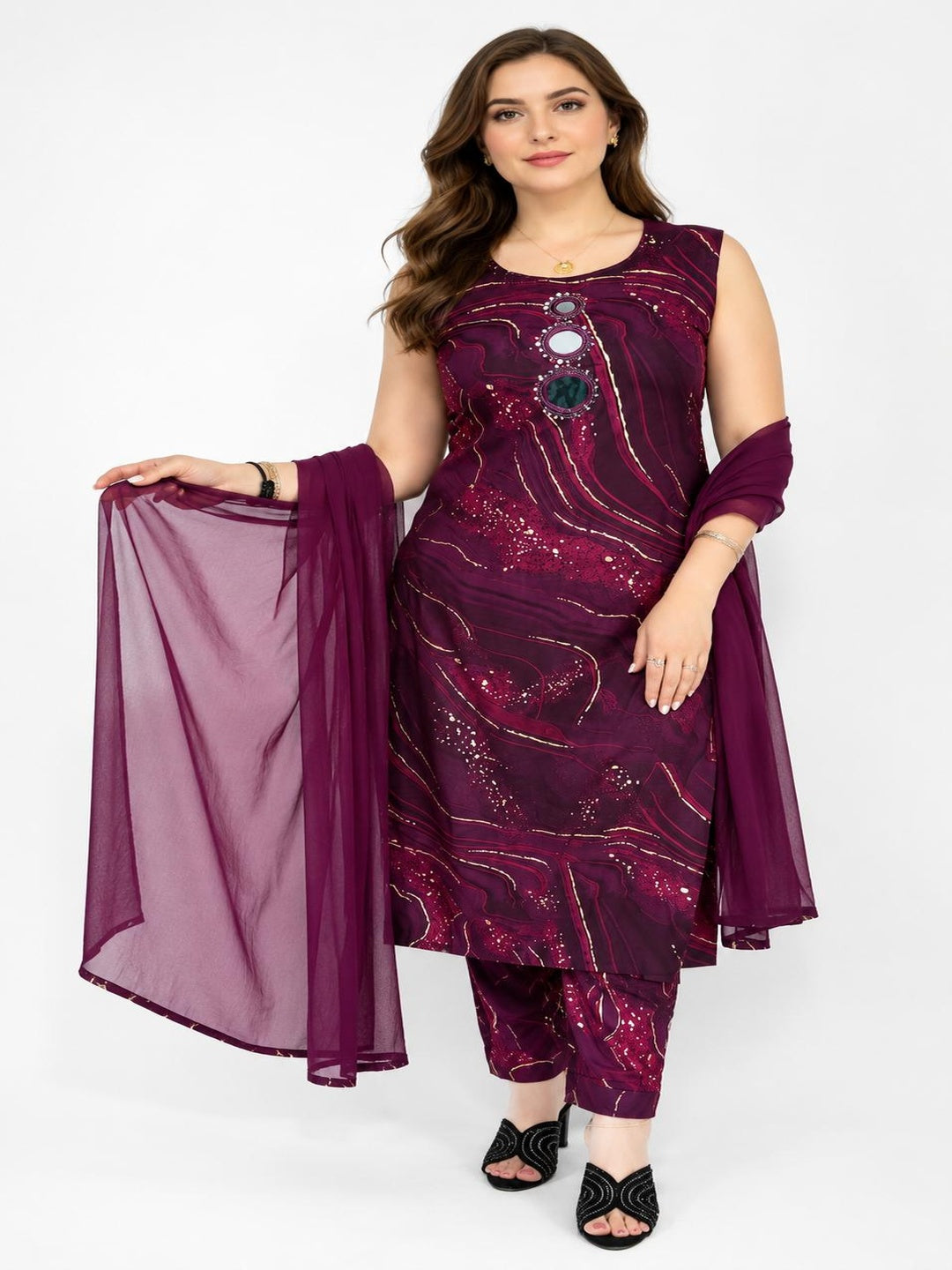 SDC-4791. Rayon 3 Piece Kurti Set
