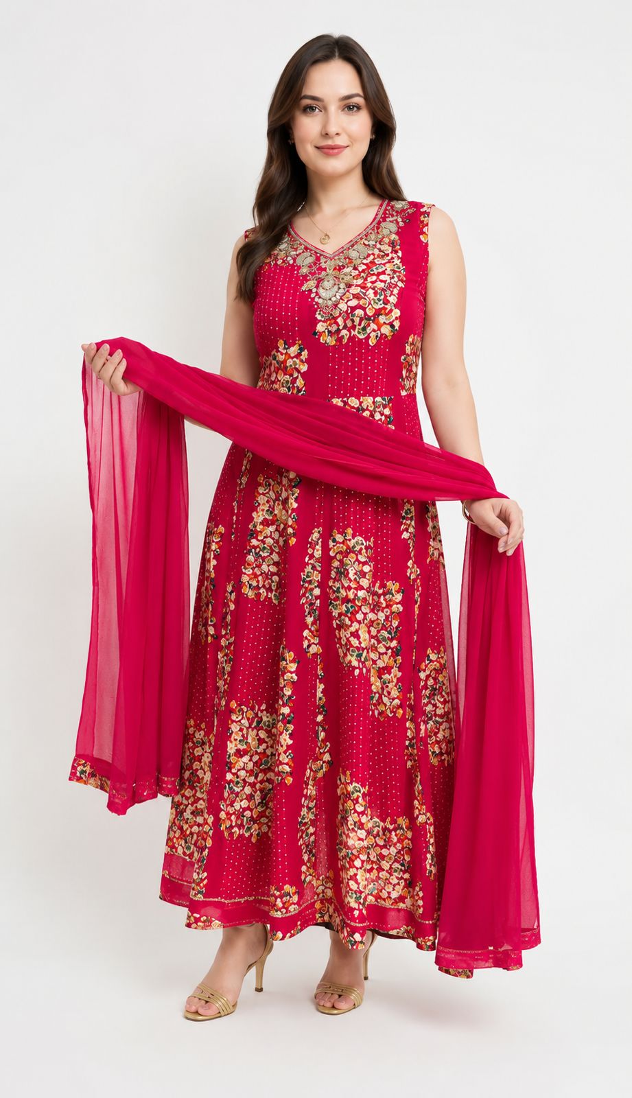 SDC-4841. Rayon 3 Piece Kurti Set