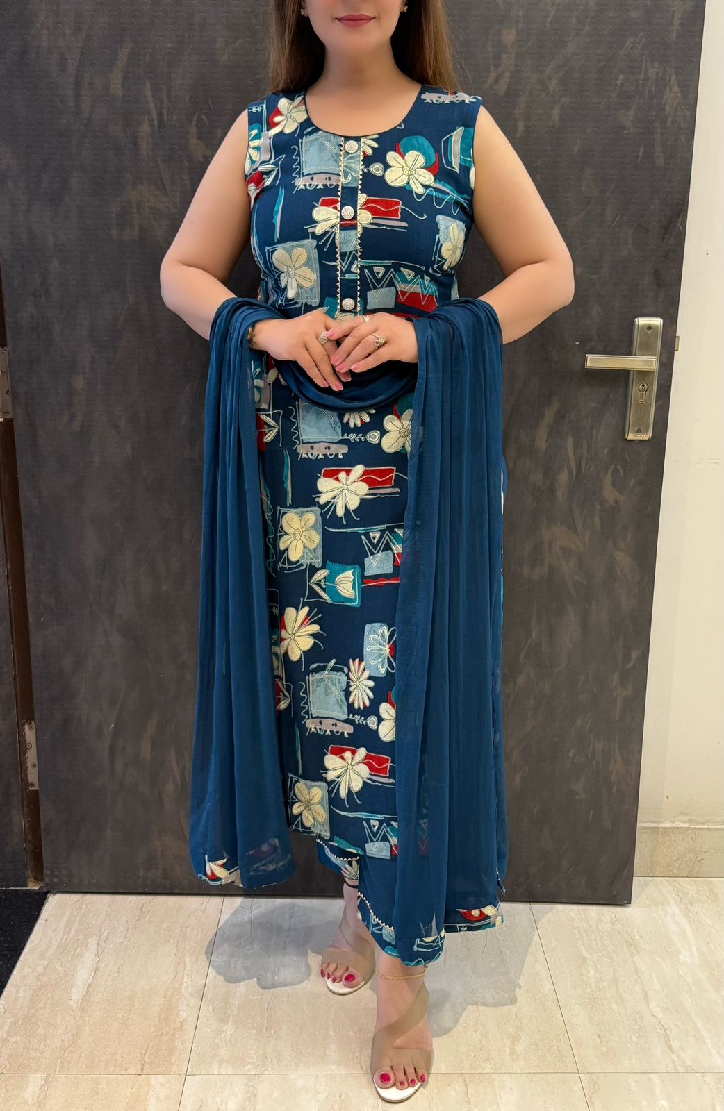 SDC-4709. Rayon 3 Piece Kurti Set