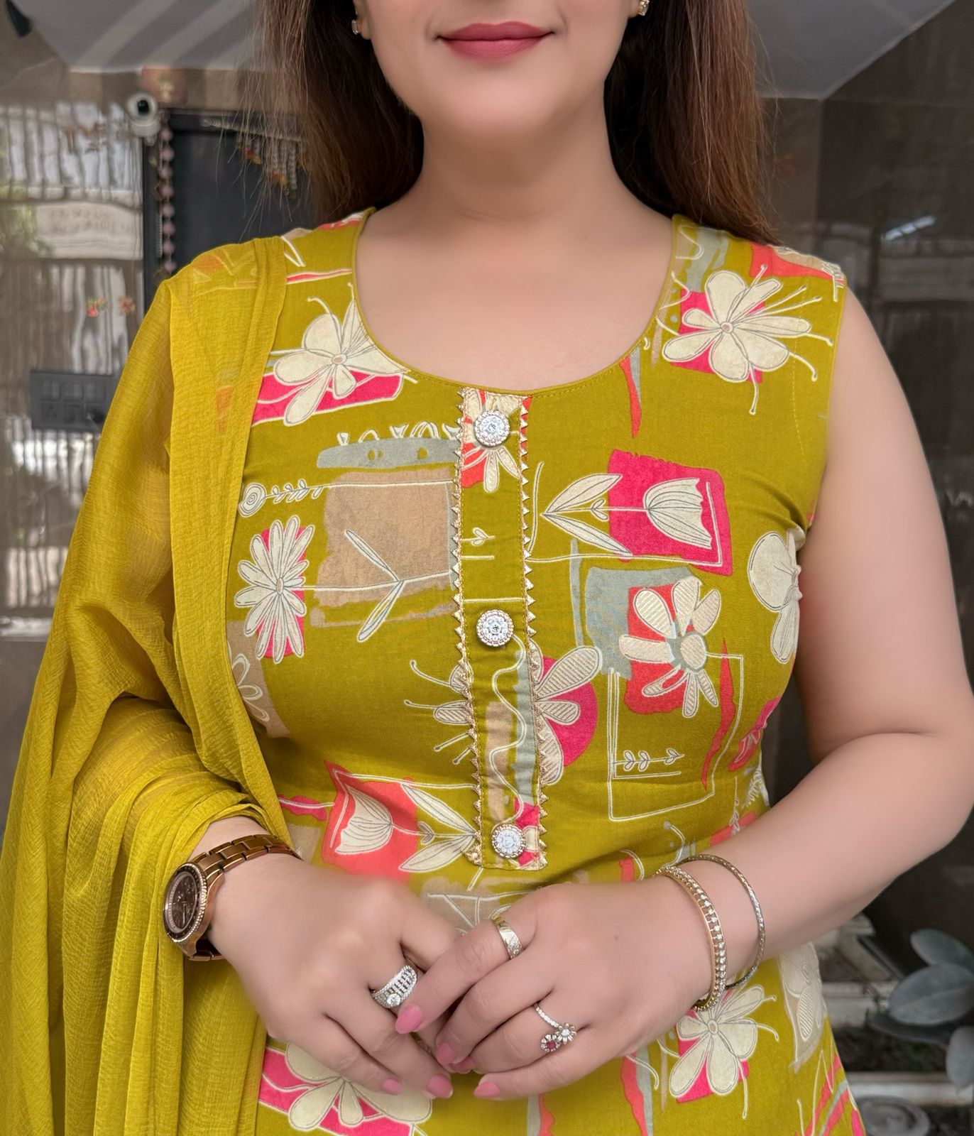 SDC-4711. Rayon 3 Piece Kurti Set