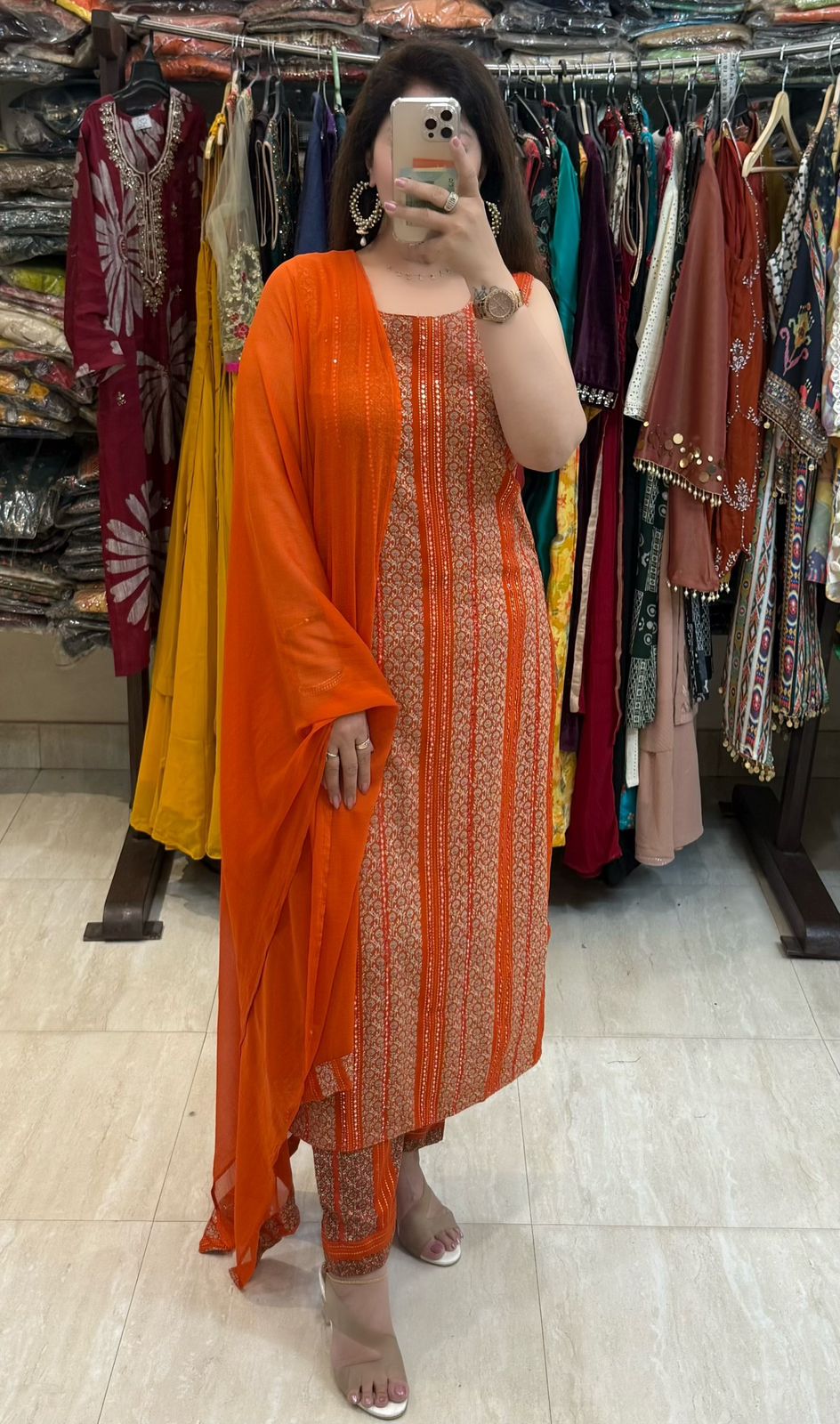SDC-4718 Rayon 3 Piece Kurti Set with Chiffon Dupatta
