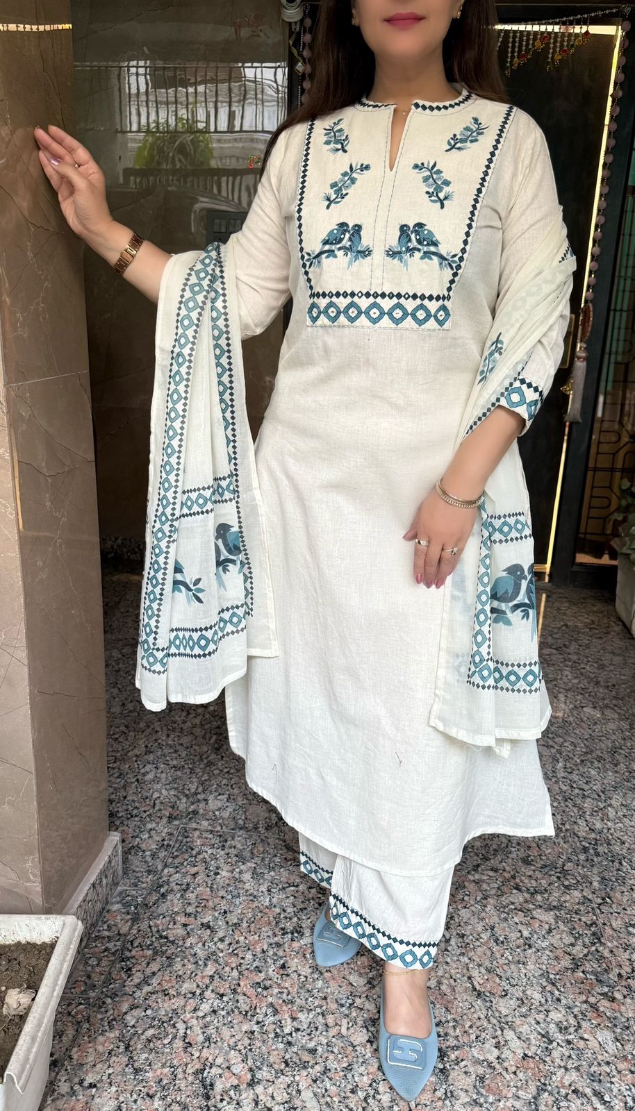SDC-4727 Soft Jute Cotton 3 Piece Kurti Set