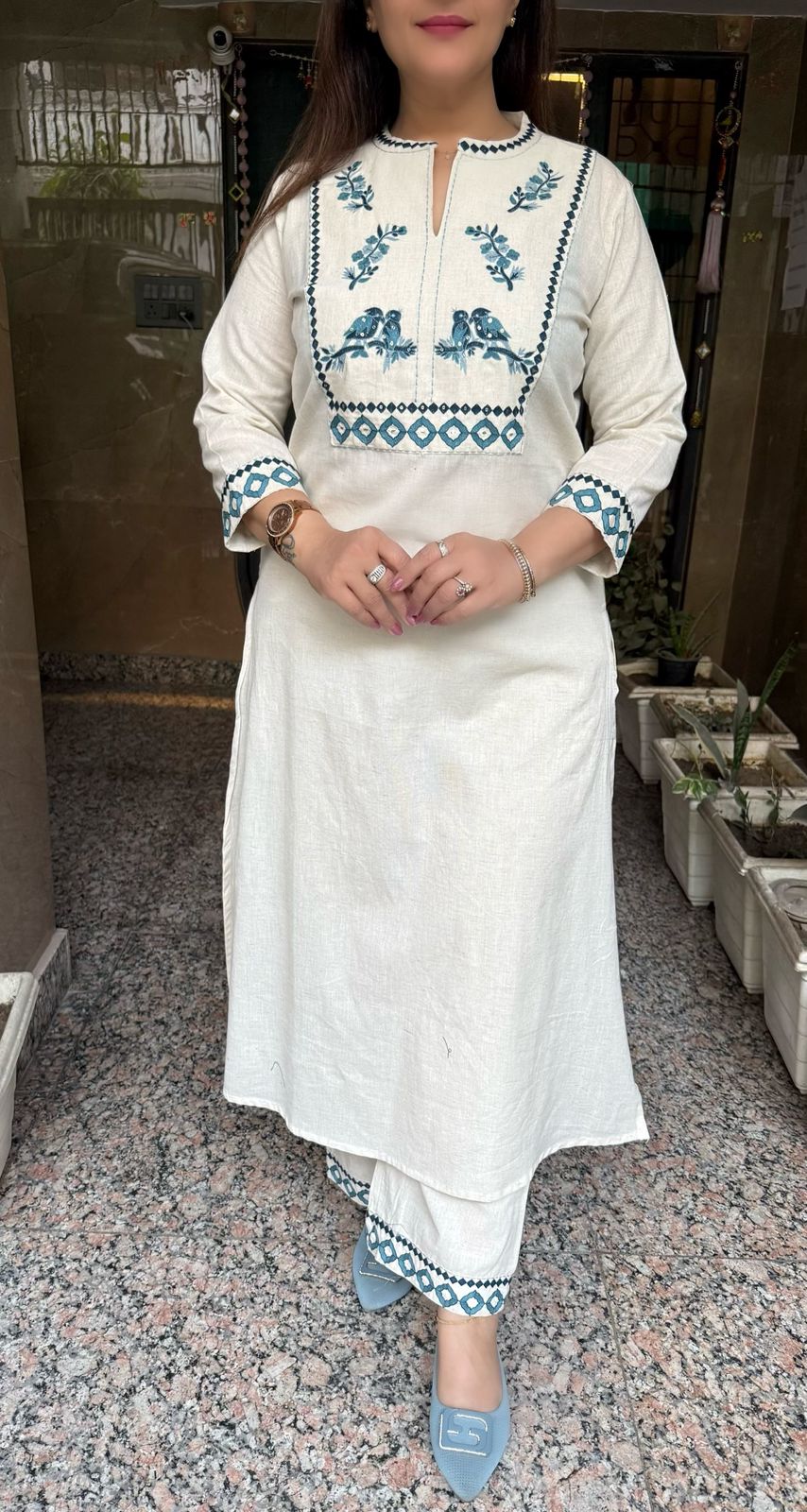SDC-4727 Soft Jute Cotton 3 Piece Kurti Set