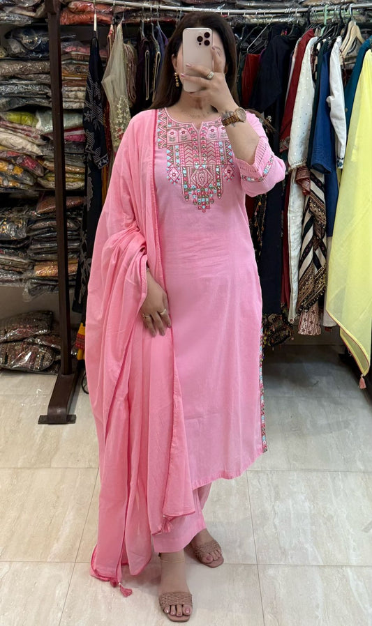 SDC-4731 Soft Mul Cotton 3 Piece Kurti Set