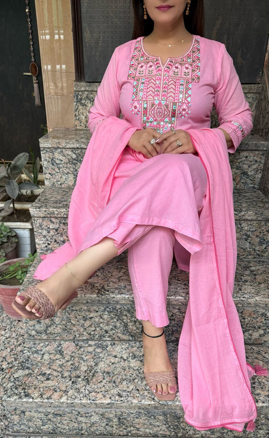 SDC-4731 Soft Mul Cotton 3 Piece Kurti Set