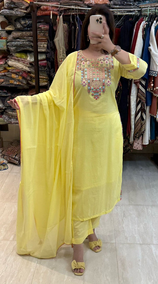 SDC-4732 Soft Mul Cotton 3 Piece Kurti Set