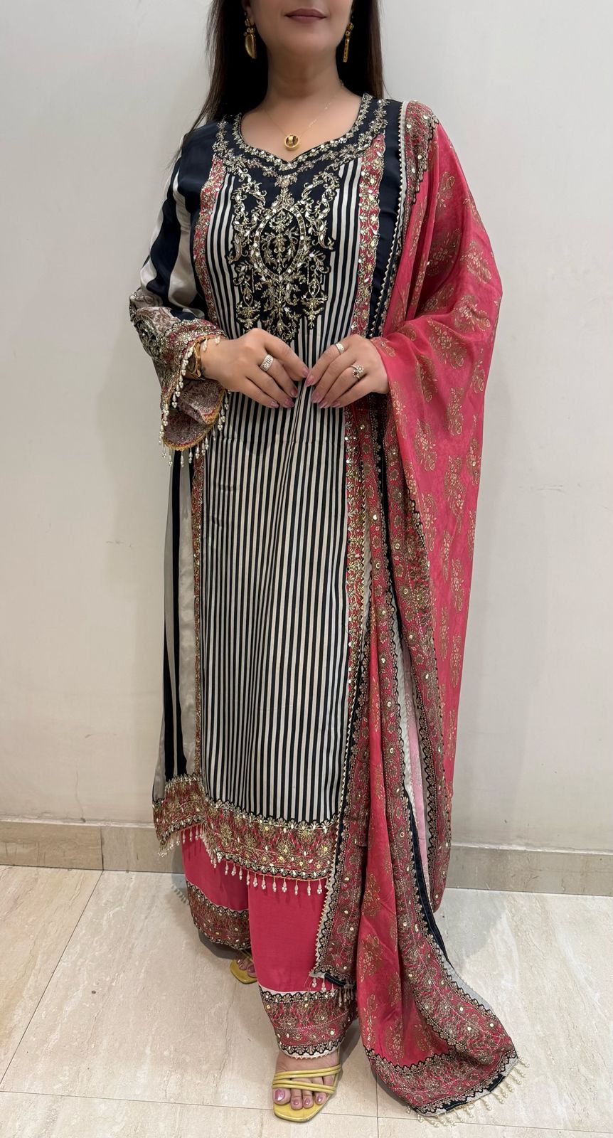 SDC-4734 Pure Crepe High- Low Kurti Set