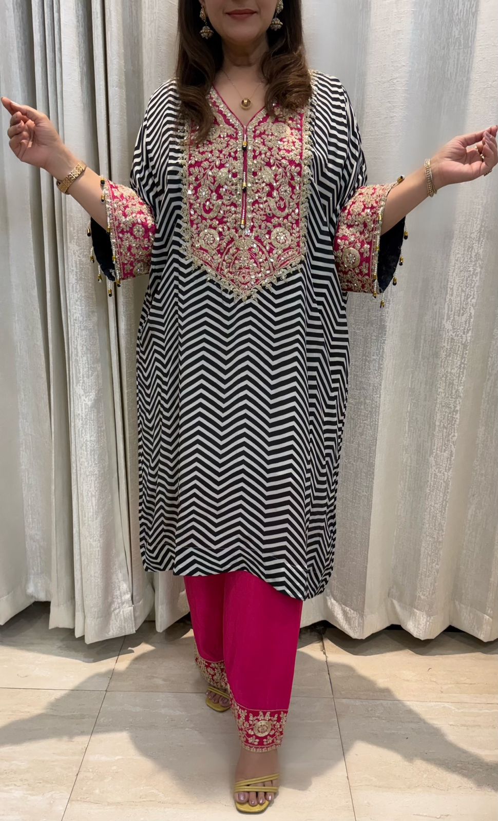 SDC-4746 Pure Crepe 2 Piece Chooga Co ord Set