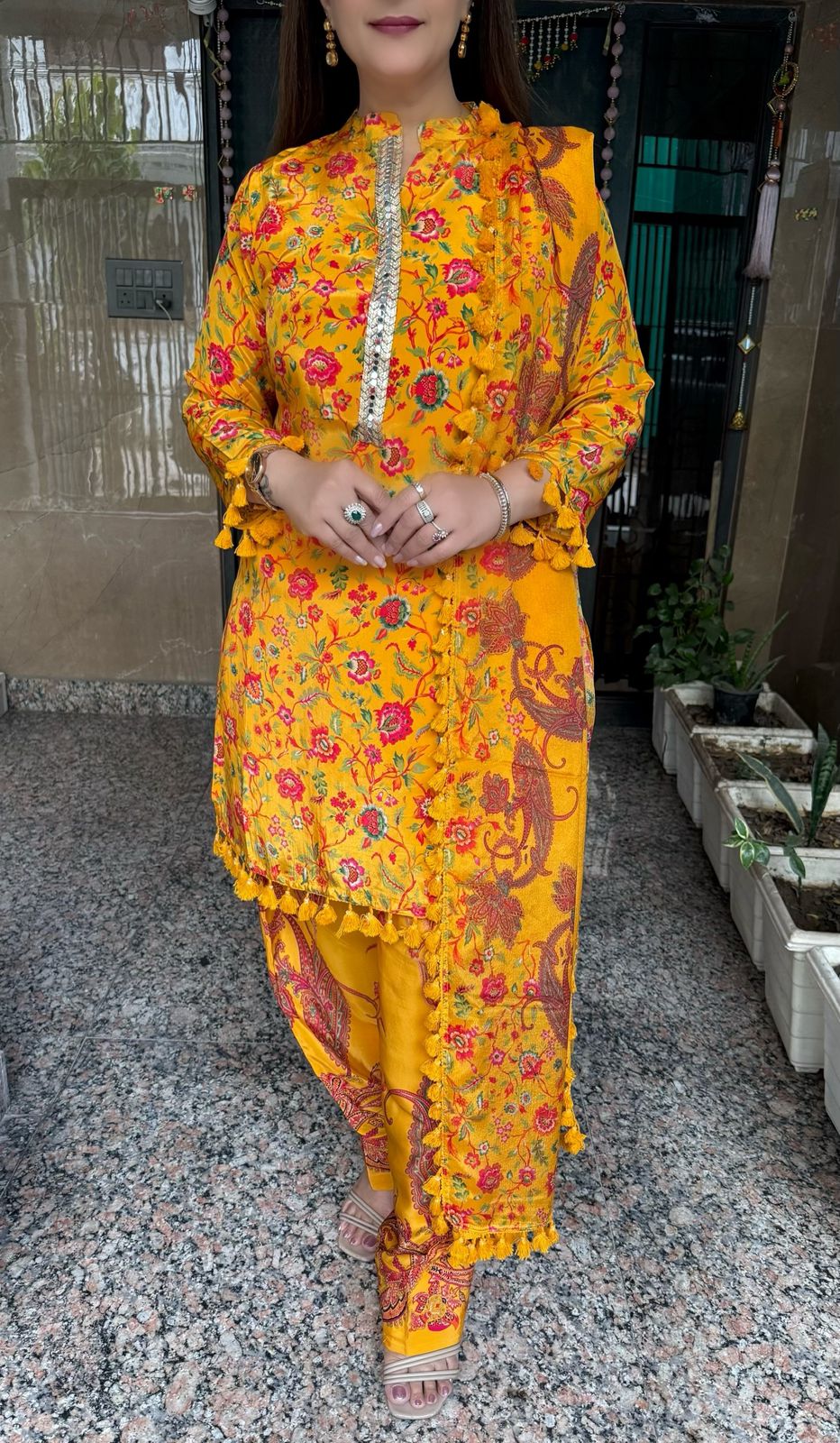 SDC-4750 Pure Crepe 3 Piece Lining Kurti Set