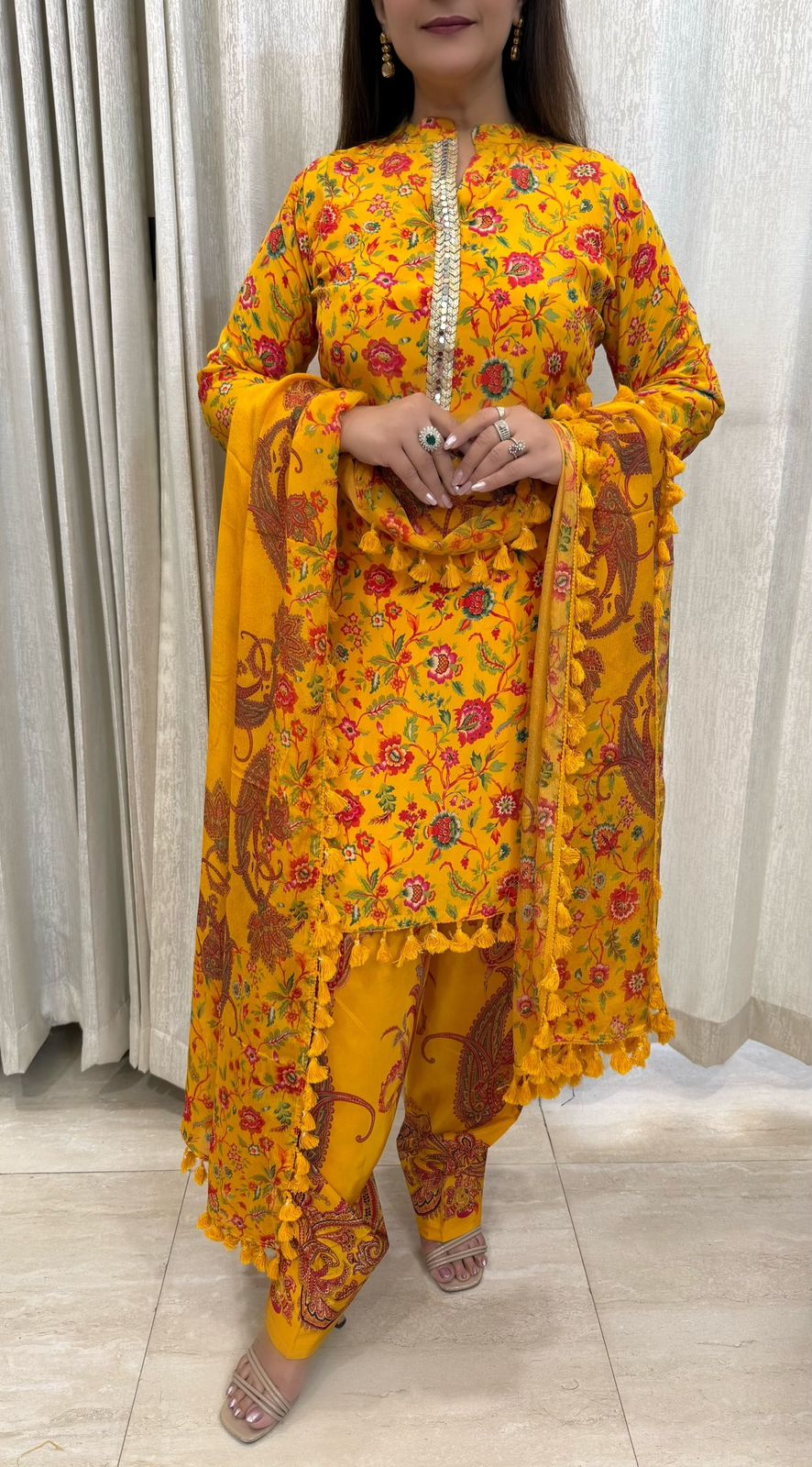 SDC-4750 Pure Crepe 3 Piece Lining Kurti Set