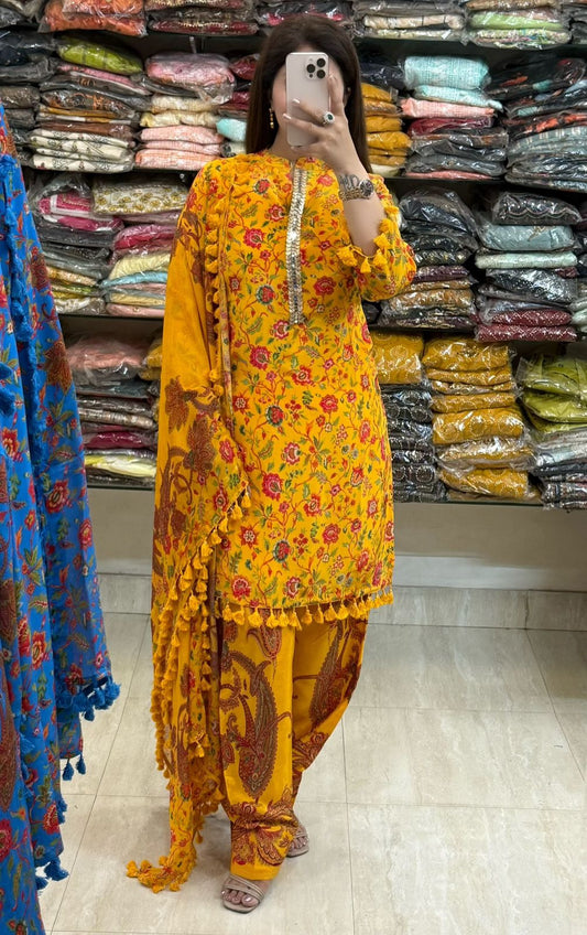 SDC-4750 Pure Crepe 3 Piece Lining Kurti Set