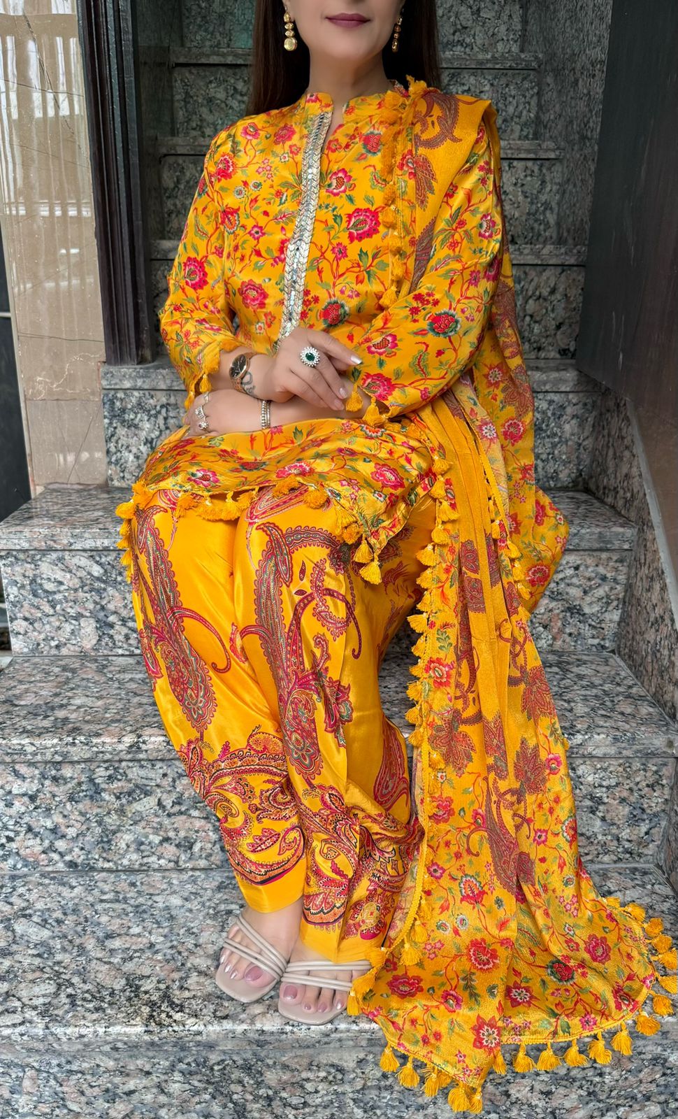 SDC-4750 Pure Crepe 3 Piece Lining Kurti Set