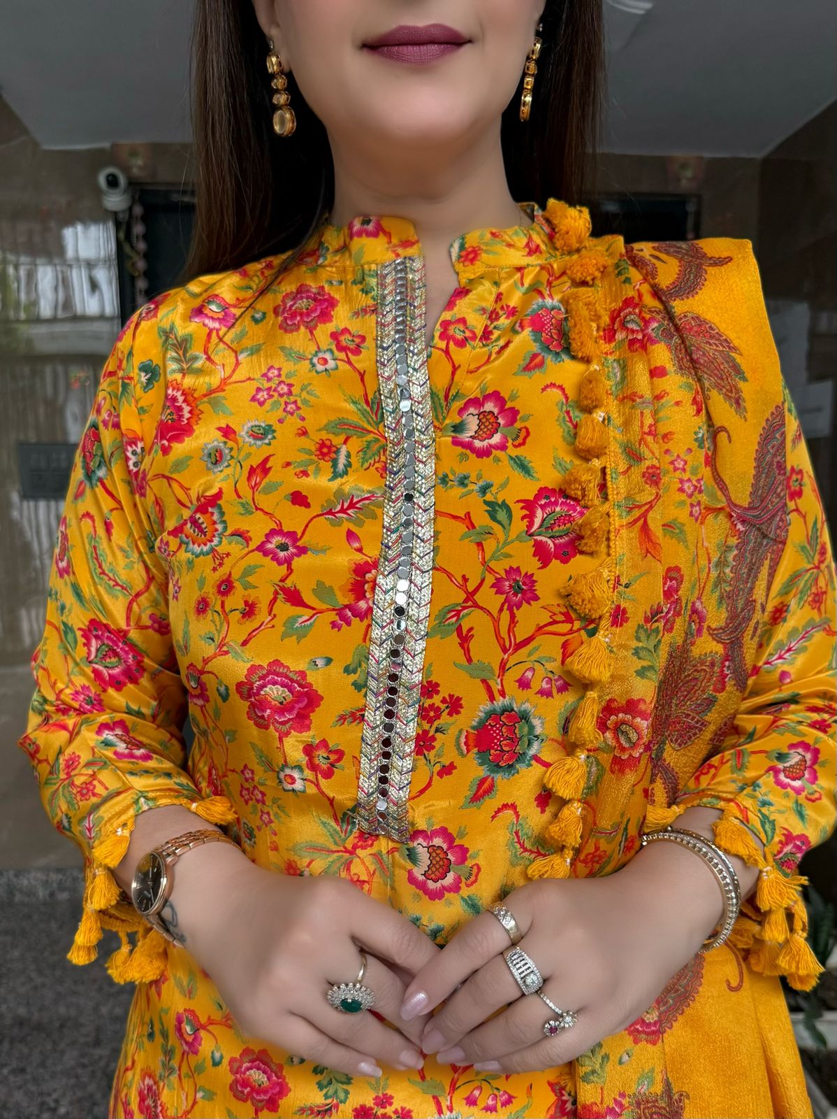 SDC-4750 Pure Crepe 3 Piece Lining Kurti Set