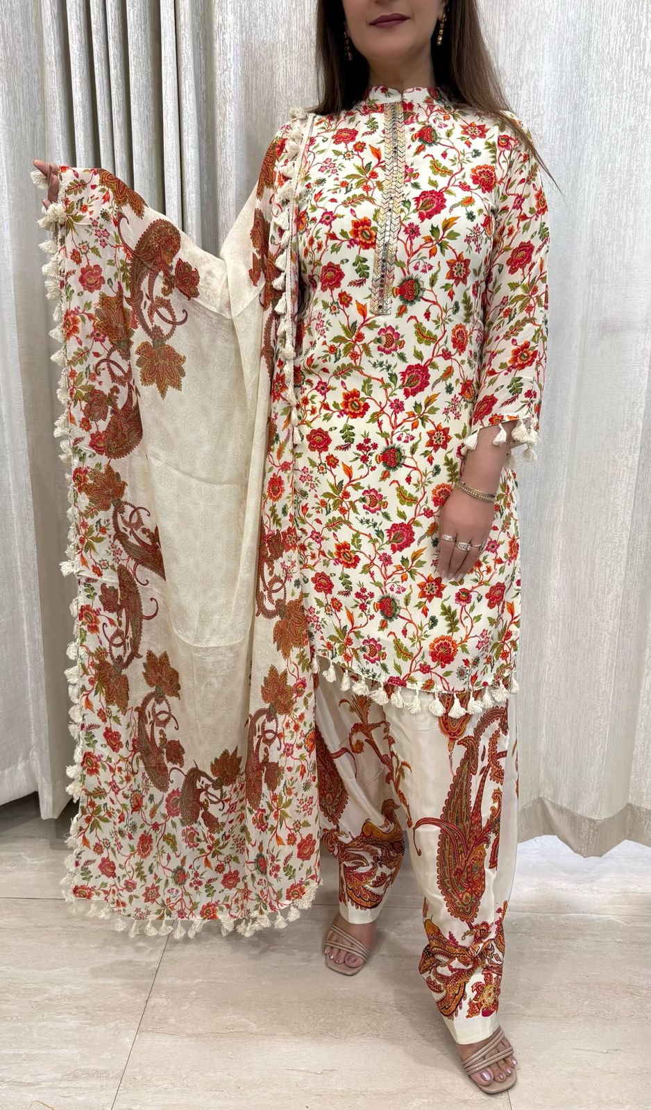 SDC-4751 Pure Crepe 3 Piece Lining Kurti Set