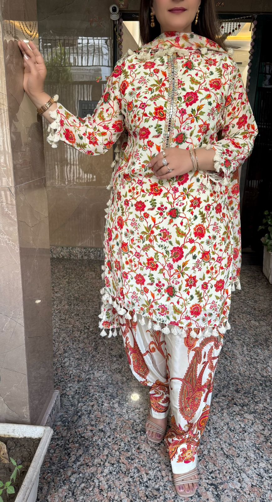 SDC-4751 Pure Crepe 3 Piece Lining Kurti Set