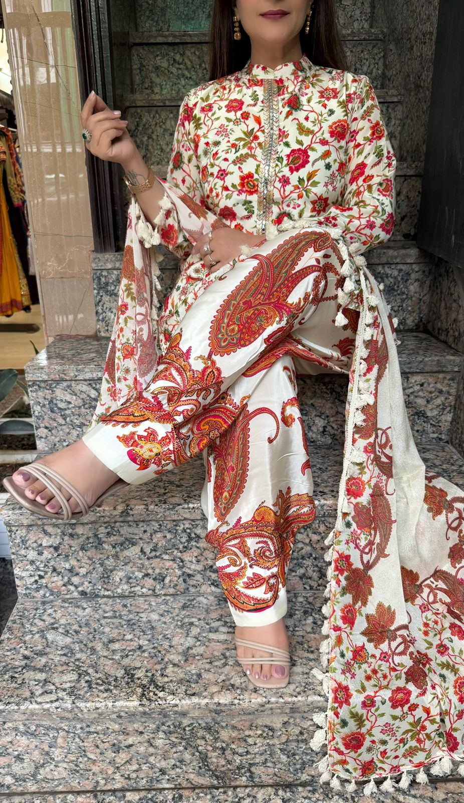 SDC-4751 Pure Crepe 3 Piece Lining Kurti Set