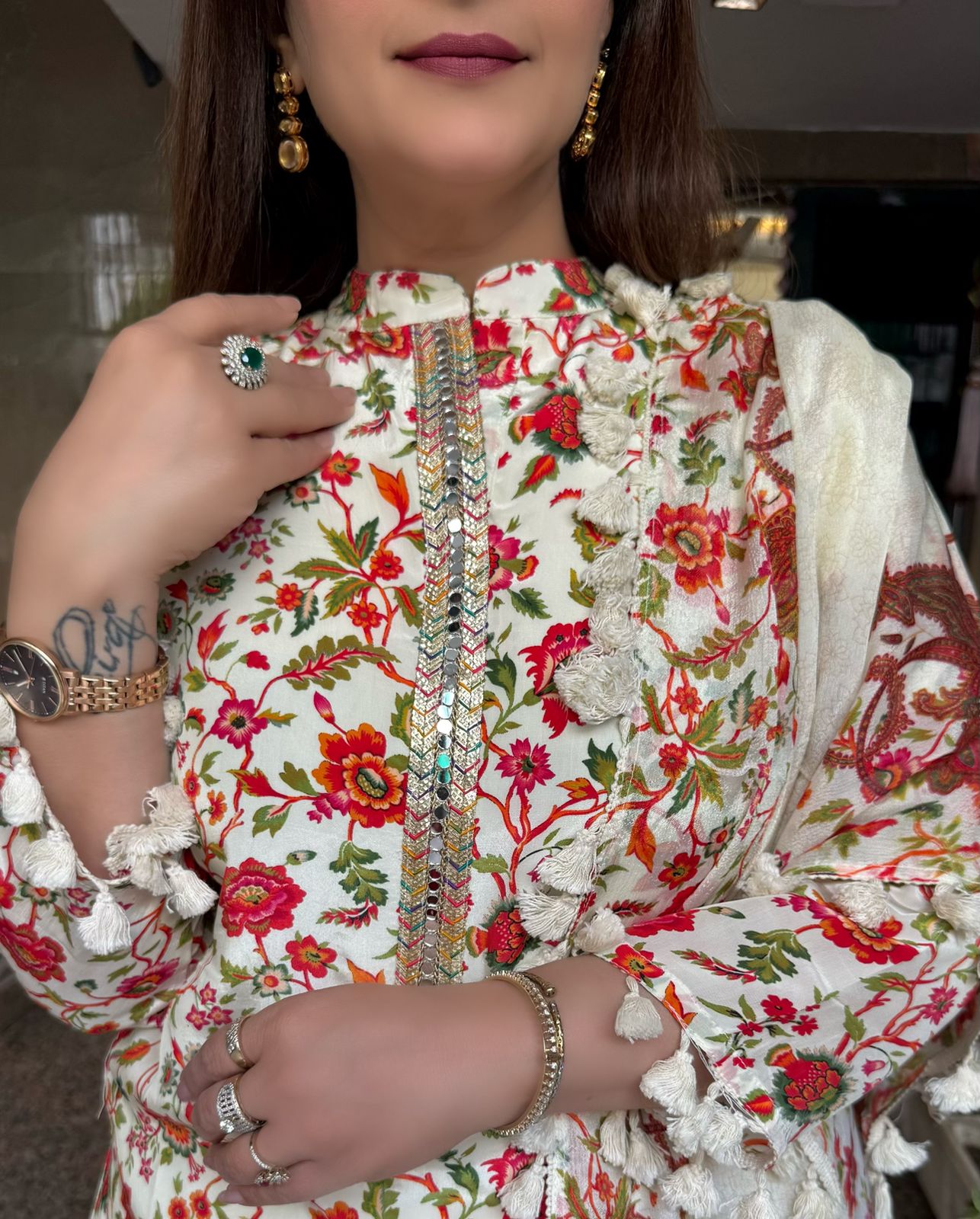 SDC-4751 Pure Crepe 3 Piece Lining Kurti Set