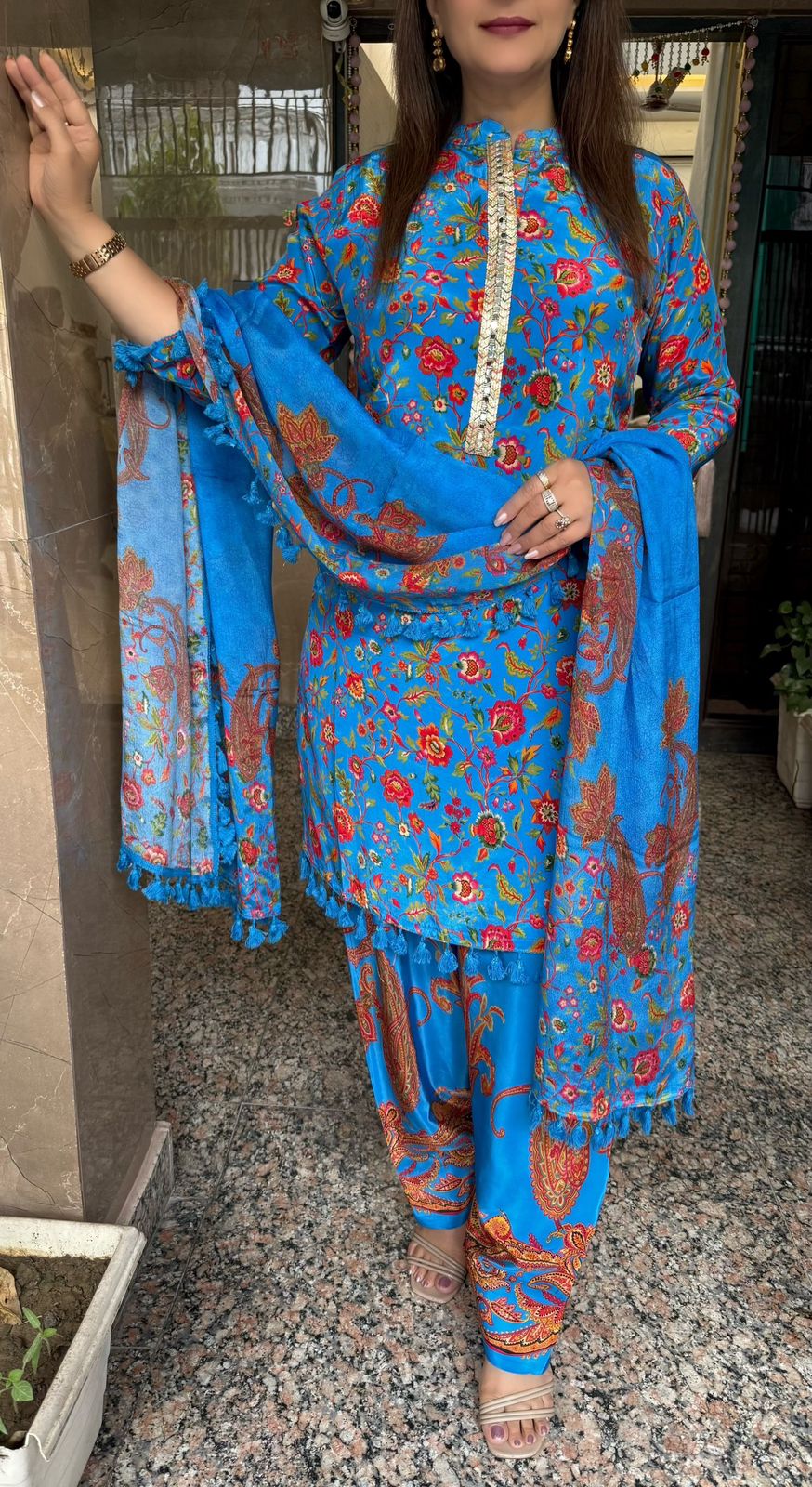 SDC-4752 Pure Crepe 3 Piece Lining Kurti Set