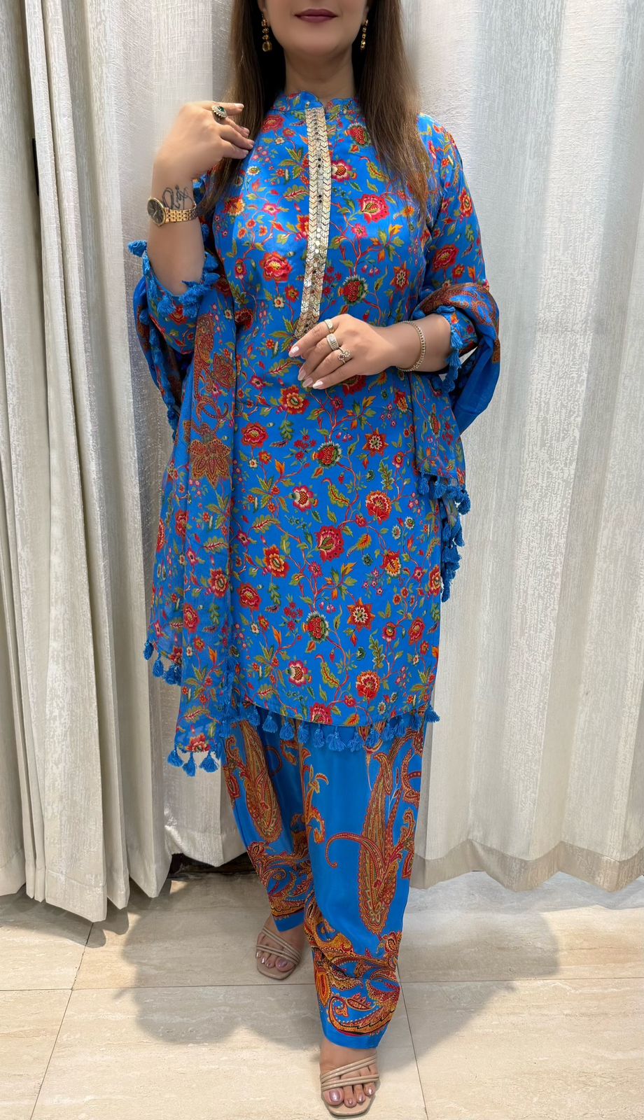 SDC-4752 Pure Crepe 3 Piece Lining Kurti Set