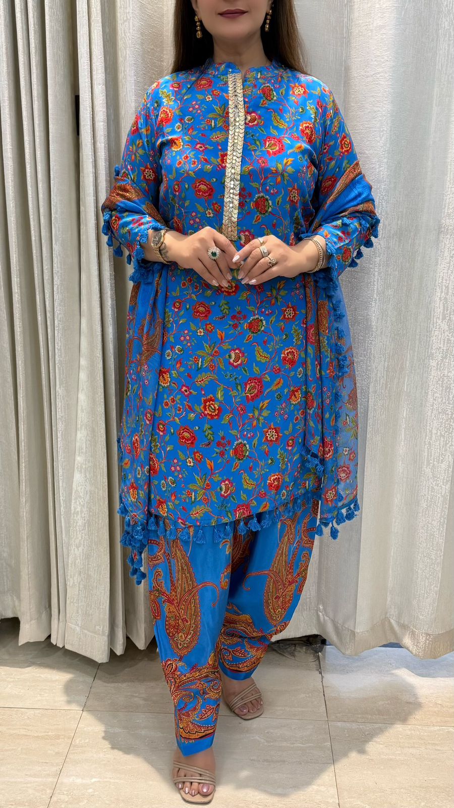 SDC-4752 Pure Crepe 3 Piece Lining Kurti Set