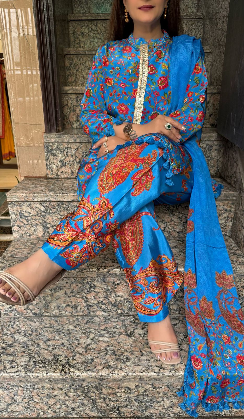 SDC-4752 Pure Crepe 3 Piece Lining Kurti Set